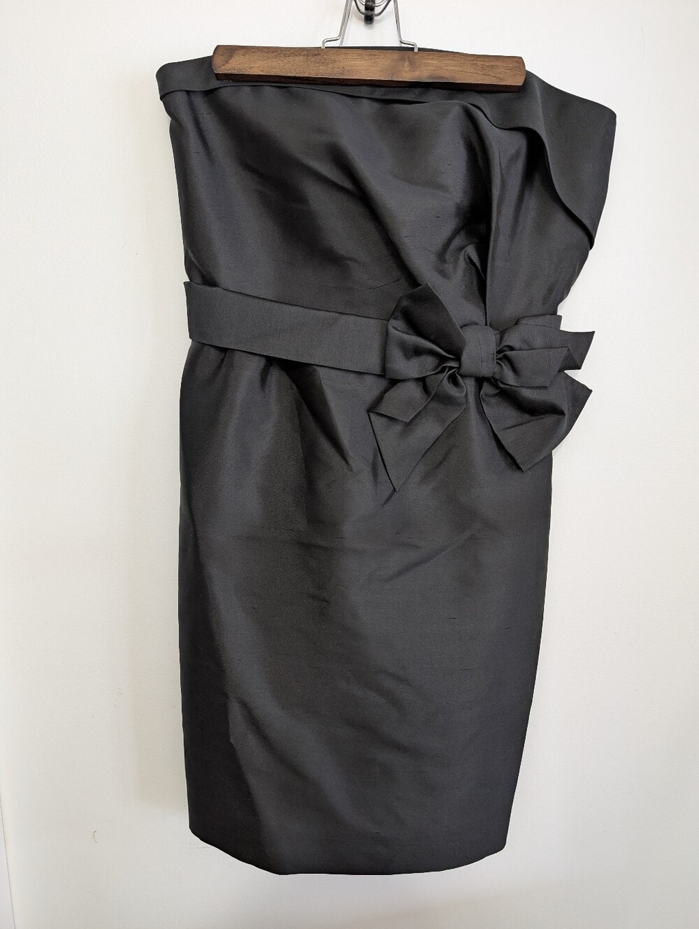 Kate Spade Small Formal Dress Black Fitted Mini Strapless Bow Wedding Luxury